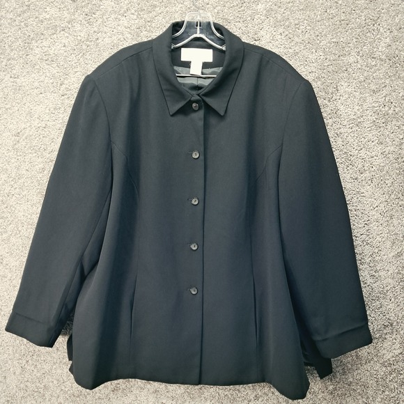 Maggie Mcnaughton Jackets & Blazers - Maggie McNaughton Womens Black Button Blazer Jacket Plus Size 22W Professional